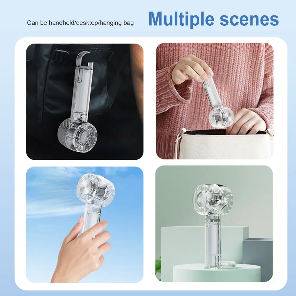 ﻿ USB Rechargeable Mini Personal Fan Portable High Speed Cooling Fans 3 Speeds Cooling Handheld Fans for Travel Camping Outdoor