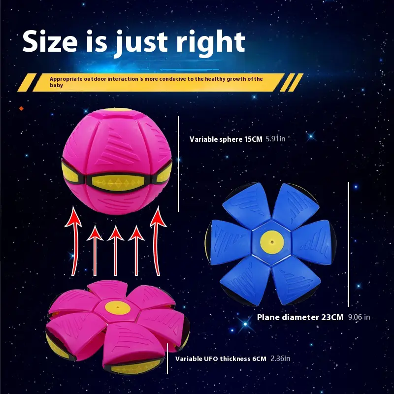 Flying Saucer Ball Outdoor Parent Children Toy Foot Magic Deformation Foot Pressure Decompression Vent Ball Blue