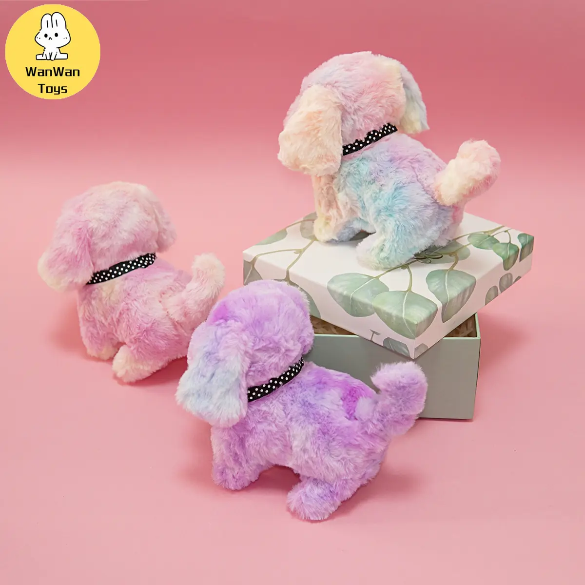 Plush Electric Puppy Simulation Pet Dog Can Walk Teddy Dog ​​Golden Retriever Bichon Frize Dog Children Can Bark Run And Rock
