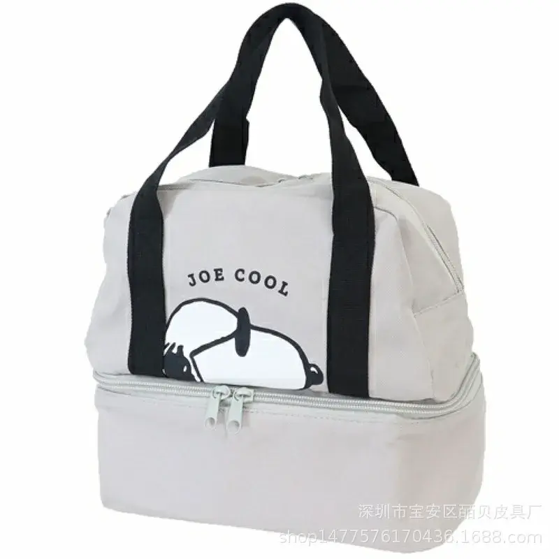 Snoopy Thermal Picnic Bag children Cute Lunch Box Bag cartoon Storage Bento Bag kids Double  Handbag tote Mommy Bag