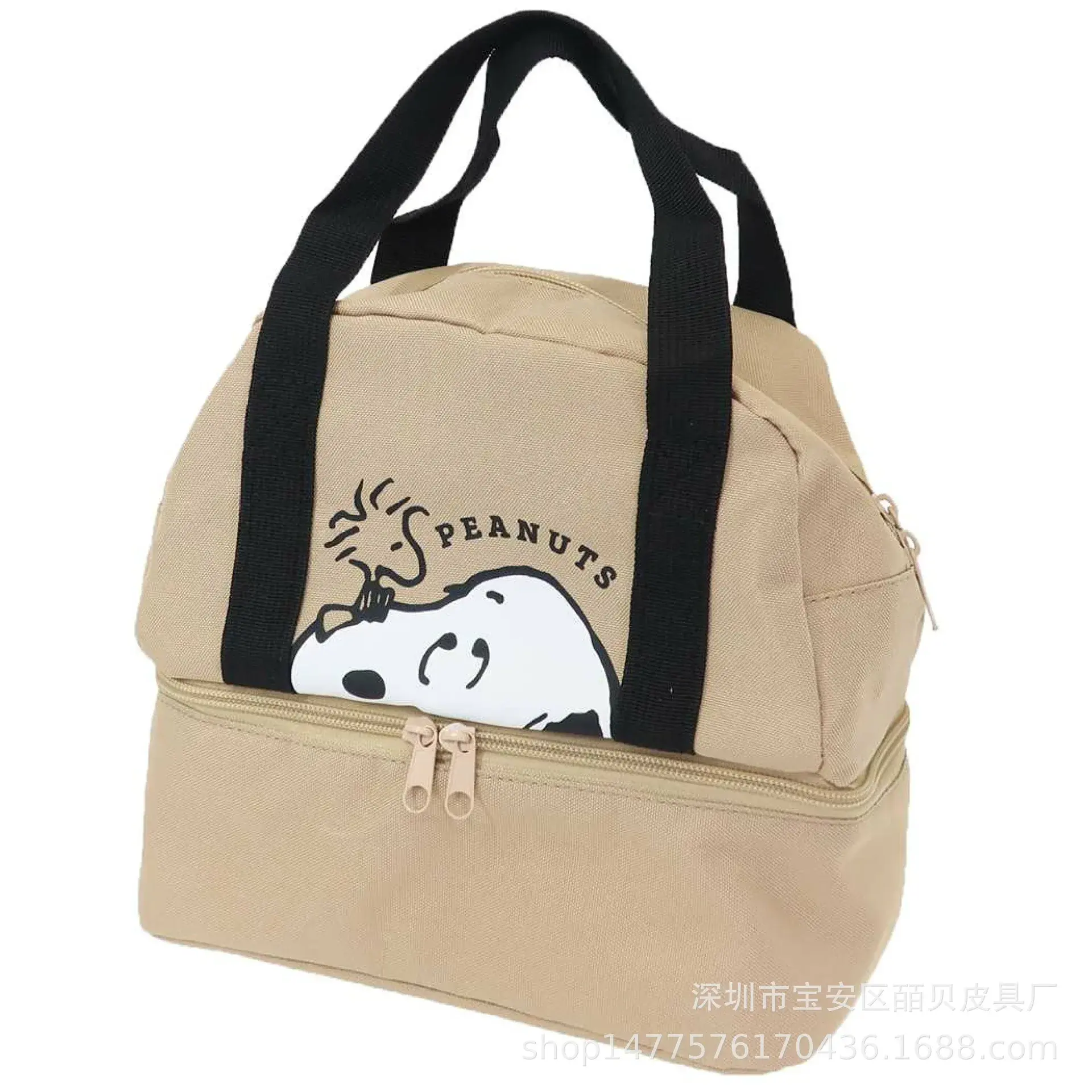 Snoopy Thermal Picnic Bag children Cute Lunch Box Bag cartoon Storage Bento Bag kids Double  Handbag tote Mommy Bag