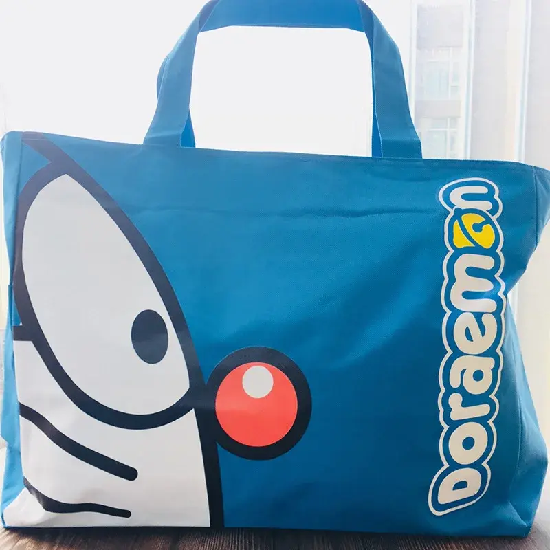 canvas Doraemon cartoon cute travel bag storage bag large capacity travel new shoulder bag 50x38x15cm