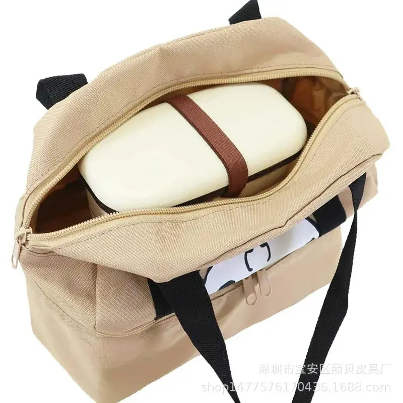 Snoopy Thermal Picnic Bag children Cute Lunch Box Bag cartoon Storage Bento Bag kids Double  Handbag tote Mommy Bag