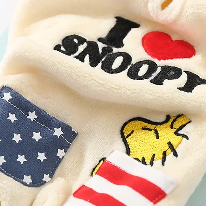 Snoopy Pet Dog Clothes Autumn and Winter Warm Dog Jacket Ears Four Feet Plush coat