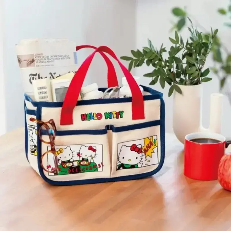 multifunctional canvas handbag storage bag Sanrio hello kitty cartoon tote bag