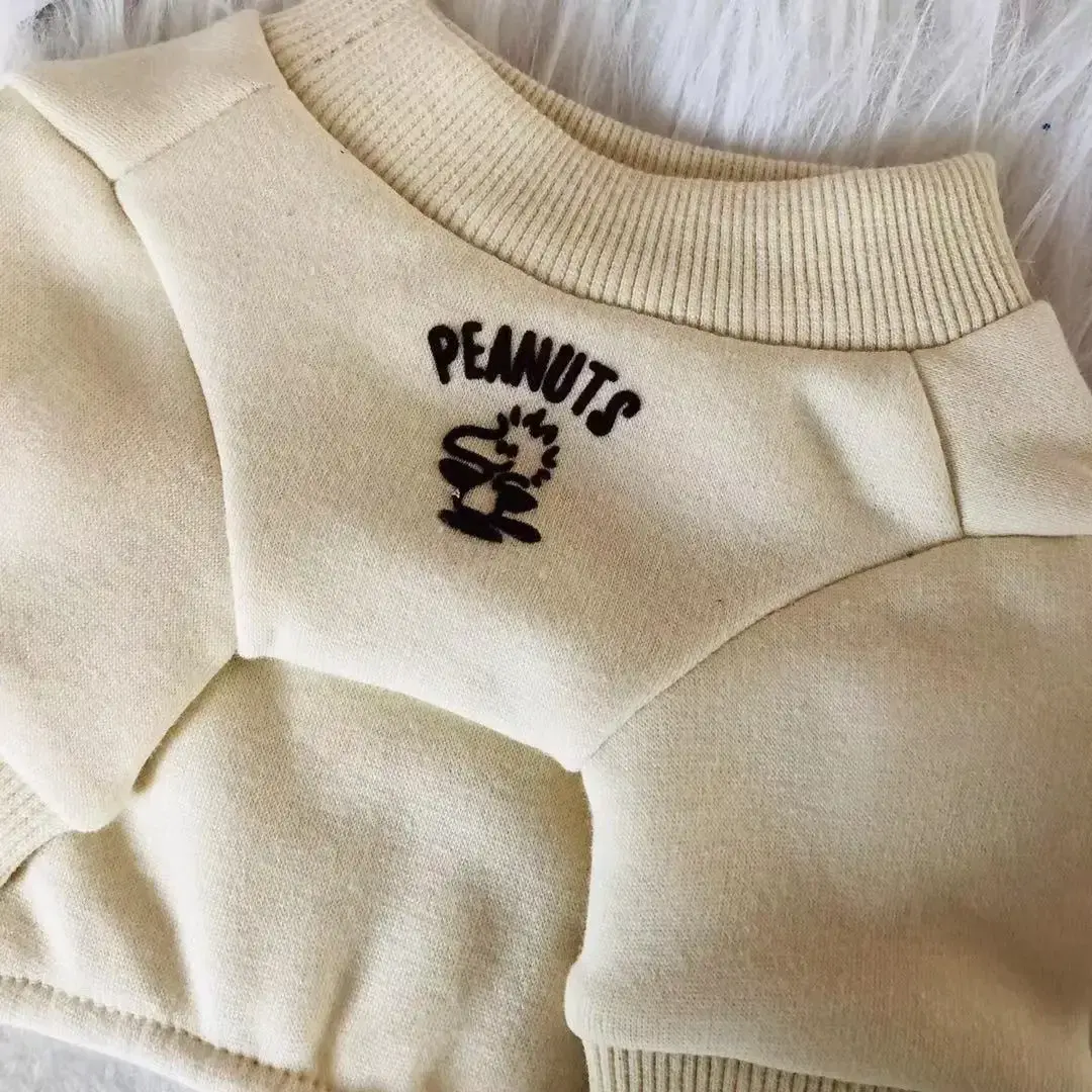 Snoopy Autumn and Winter Pet Clothes Dog Cute Sweater Jacket Dog Clothes Dog Cute Pet Flocked Sweater Flocked coat