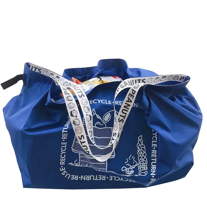 Snoopy Folding Shopping Bag Cartoon Y2K Dog Large Capacity Environmental Protection Shopping Storage Shoulder Bag Handbag