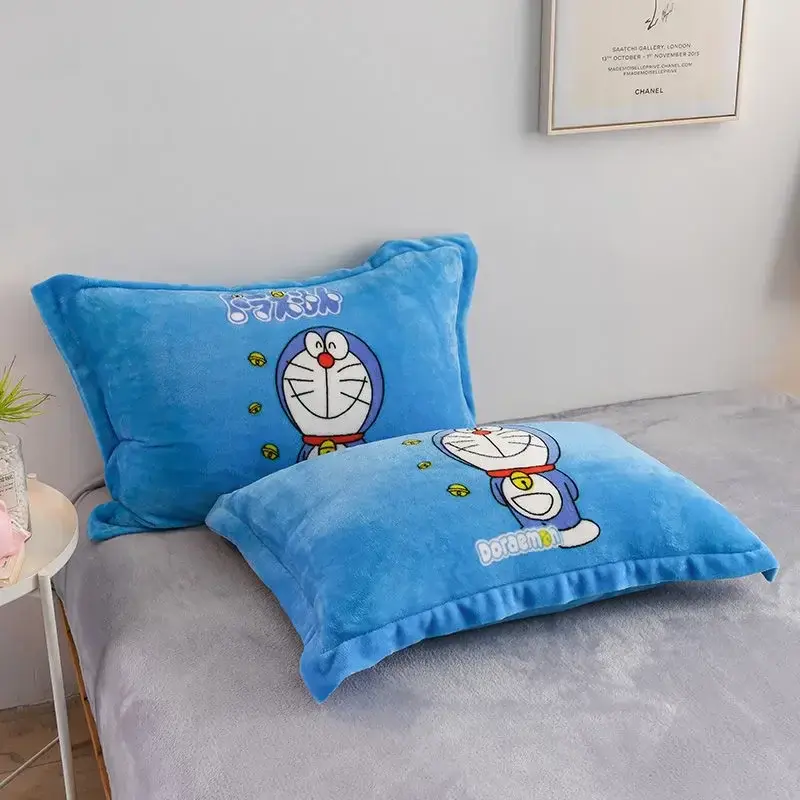 Dormitory cartoon cute Pillow case 48x74cm Doraemon Flannel Cartoon Pillowcase Girls Boys cartoon