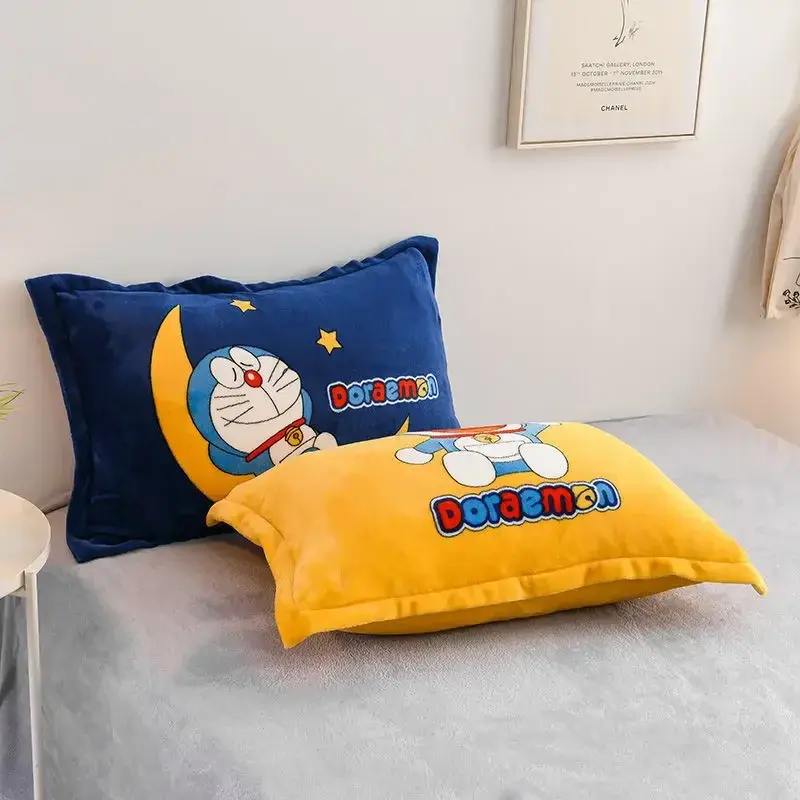 Dormitory cartoon cute Pillow case 48x74cm Doraemon Flannel Cartoon Pillowcase Girls Boys cartoon