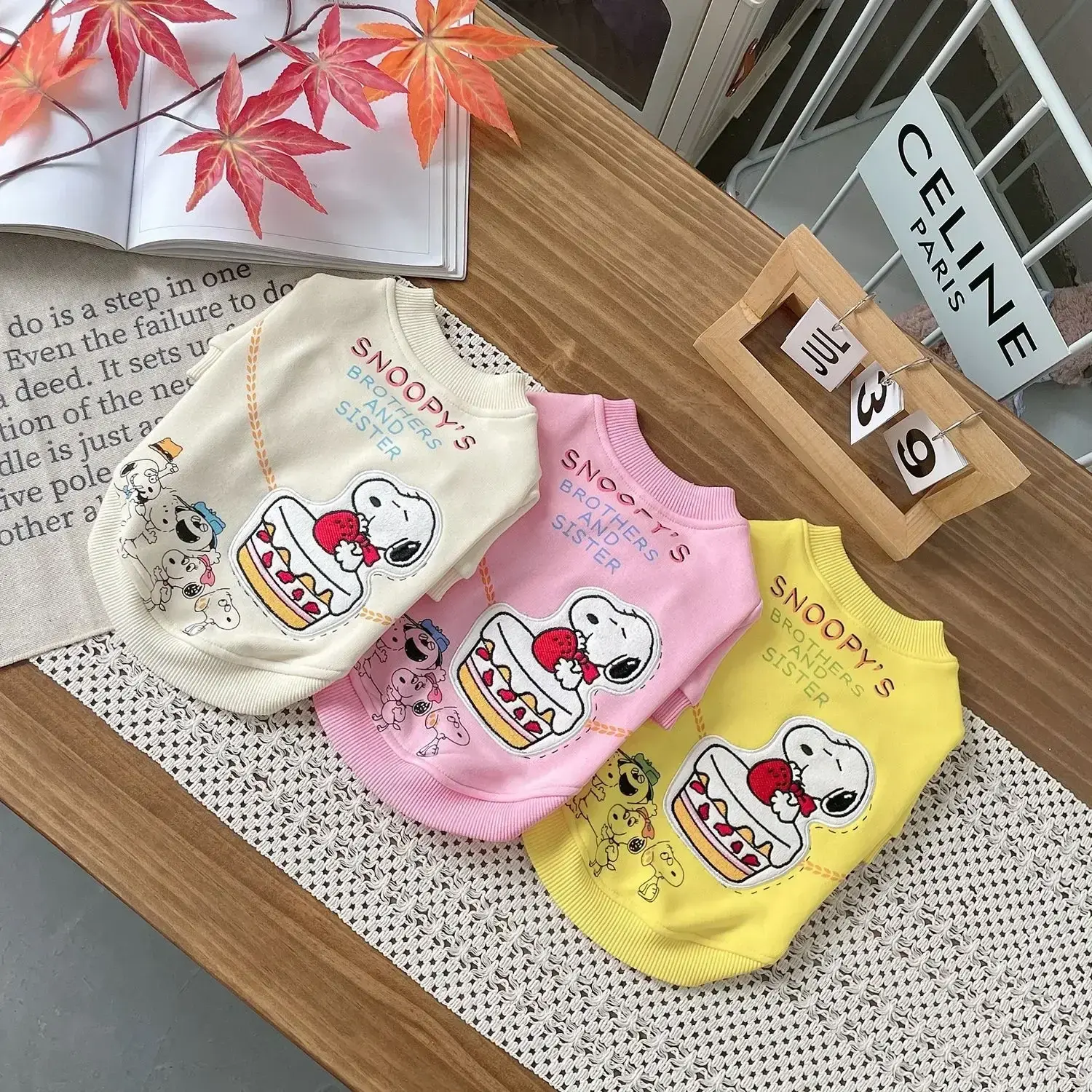Snoopy Pet Clothes Jacket Autumn and Winter Plush Dog Clothes Coat Cartoon Pet Dog Plush