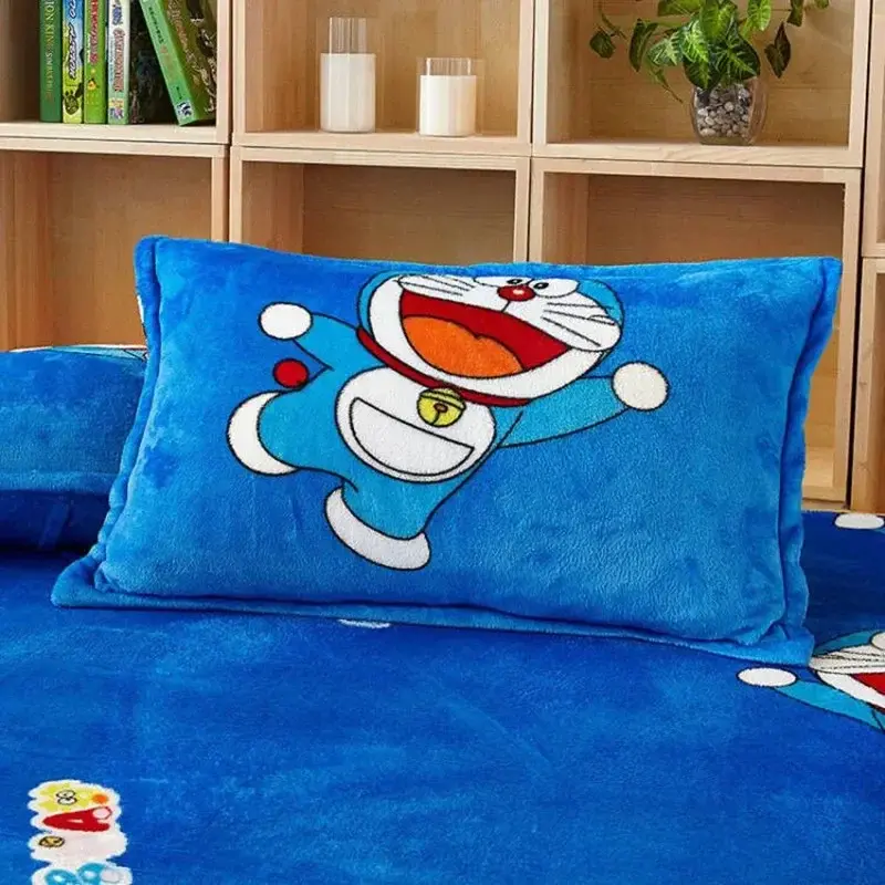 Dormitory cartoon cute Pillow case 48x74cm Doraemon Flannel Cartoon Pillowcase Girls Boys cartoon