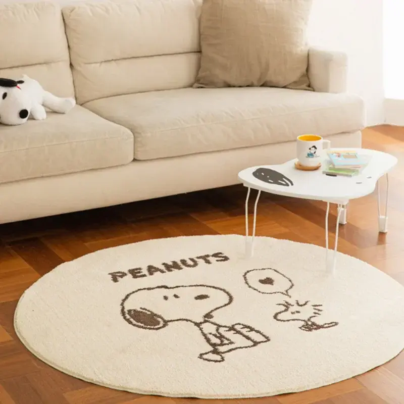 Snoopy Imitation cashmere round carpet home children's room non-slip absorbent carpet new mat