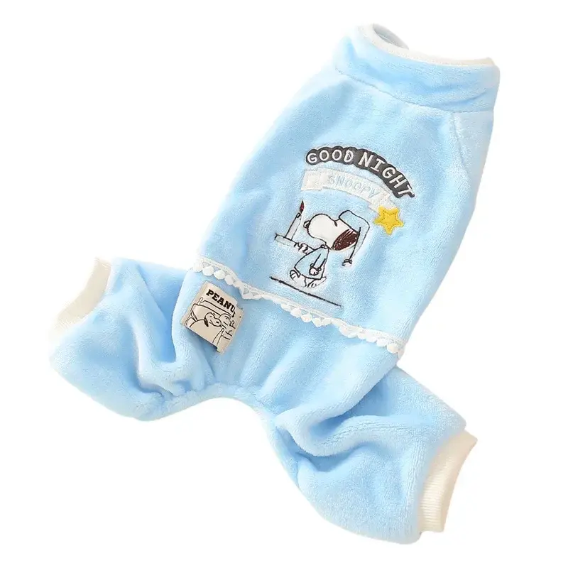 Snoopy Fall & Winter Pet Clothes Jacket Double Flannel Embroidered Pants Pet Dog Clothes coat