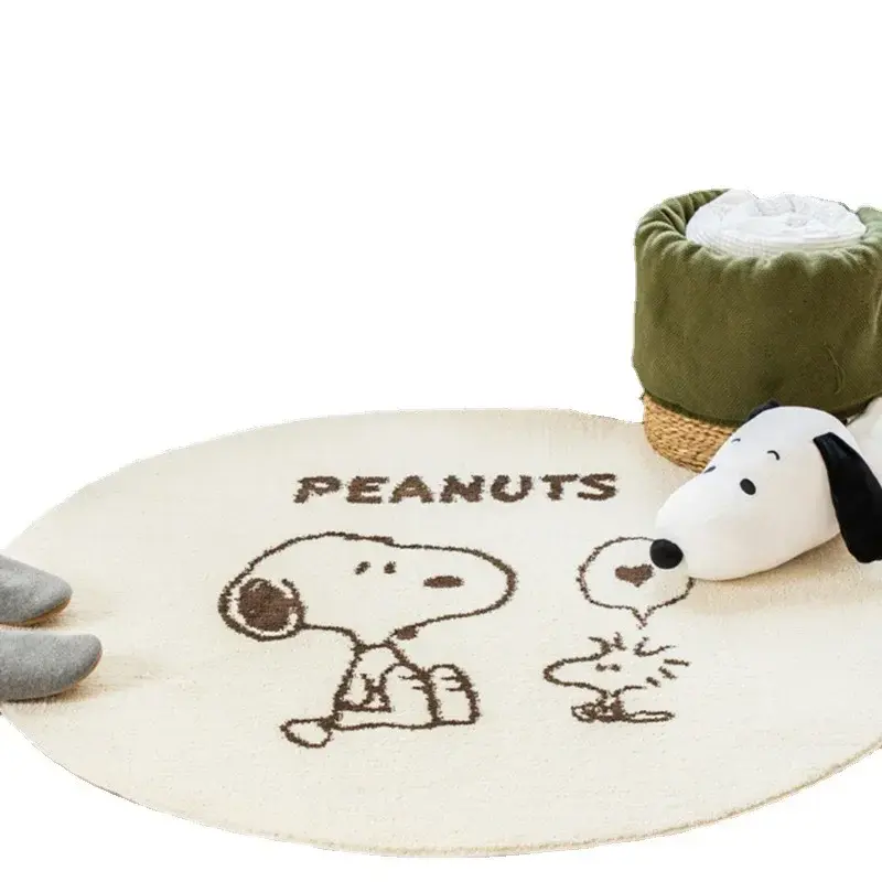 Snoopy Imitation cashmere round carpet home children's room non-slip absorbent carpet new mat