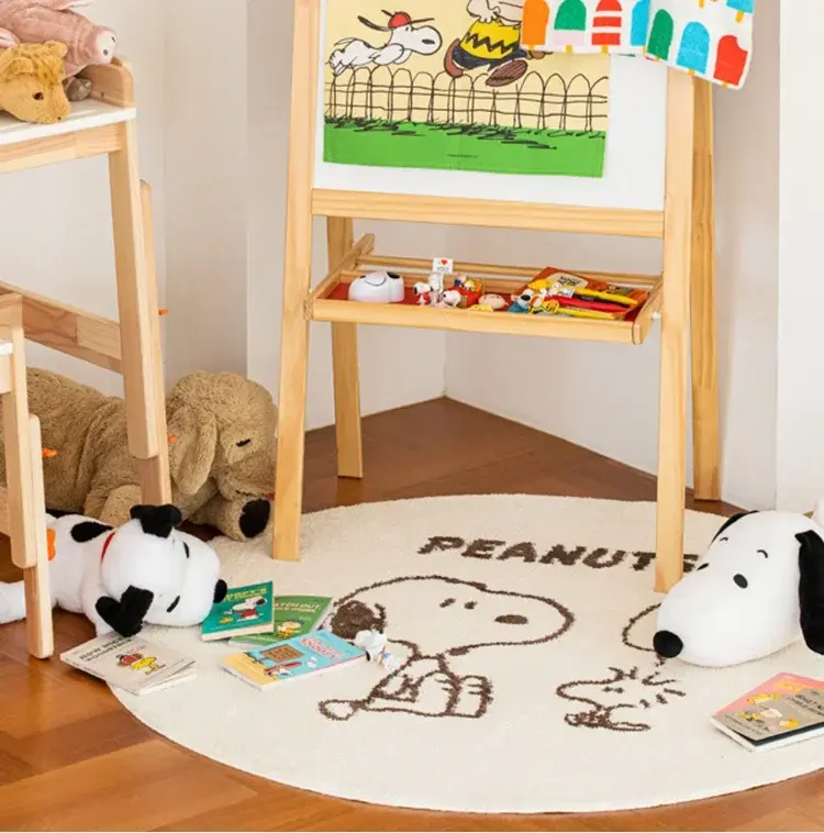 Snoopy Imitation cashmere round carpet home children's room non-slip absorbent carpet new mat