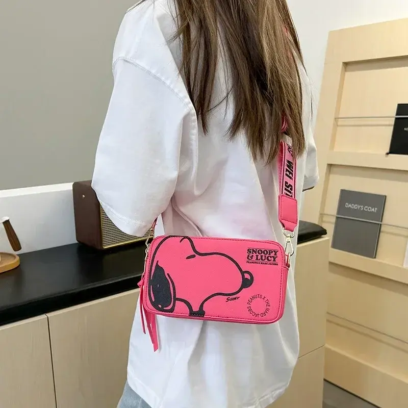 Snoopy women pu mobile phone bag coin purse camera messenger bag summer new fashion shoulder bag