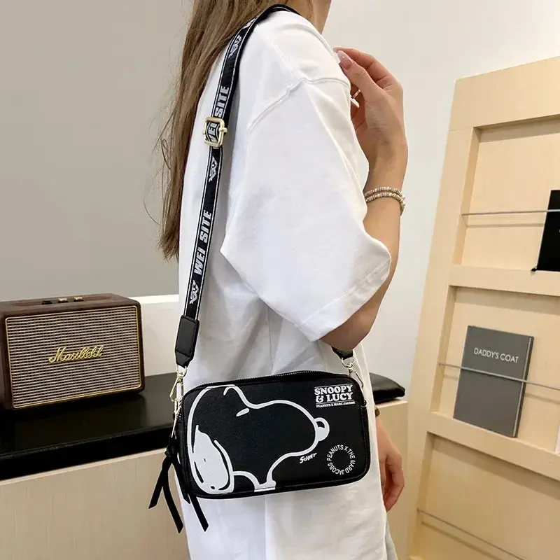 Snoopy women pu mobile phone bag coin purse camera messenger bag summer new fashion shoulder bag