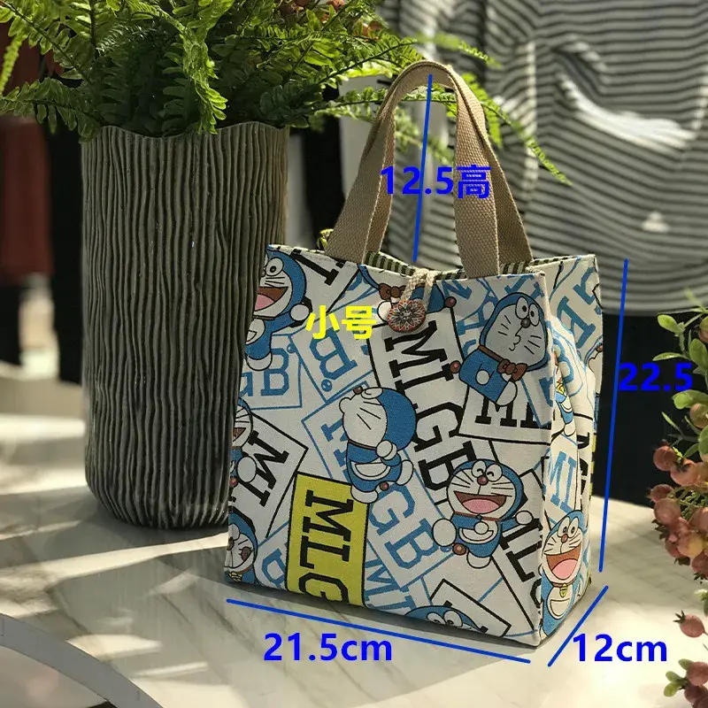 Doraemon cute mommy handbag cartoon women children canvas lunch box bag fashion lunch bag office tote bag  handbag