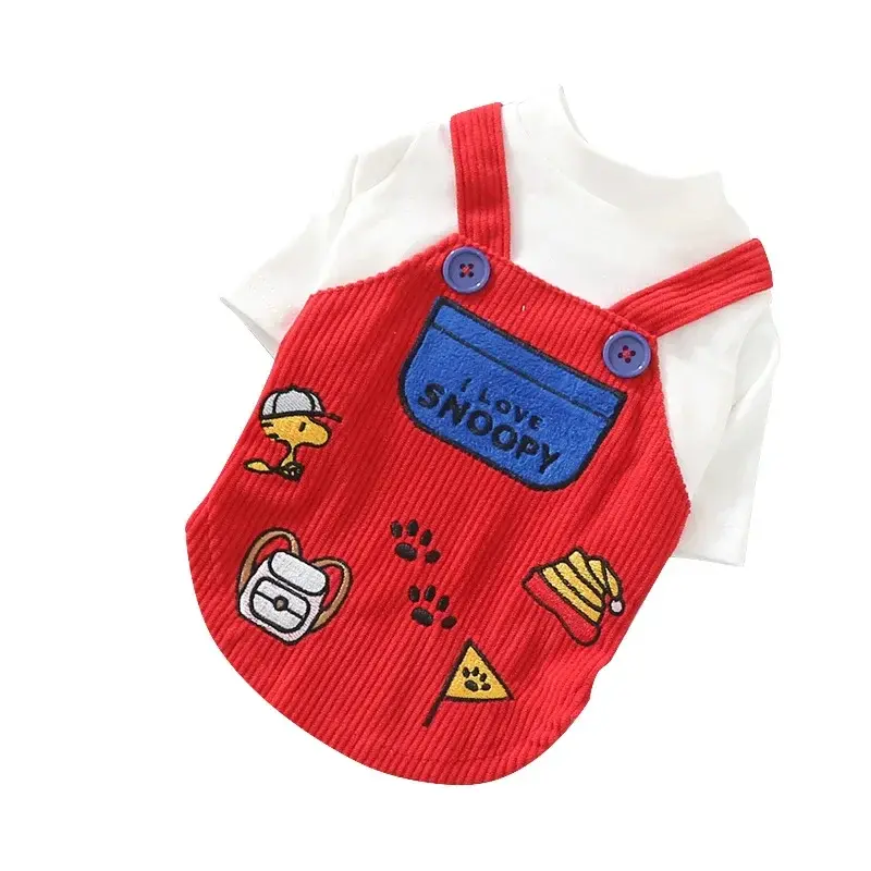snoopy Summer New Cute Pet Cartoon Embroidered Dog Two-legged Clothes Pet Clothes Dog Clothes coat