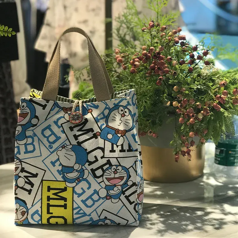 Doraemon cute mommy handbag cartoon women children canvas lunch box bag fashion lunch bag office tote bag  handbag