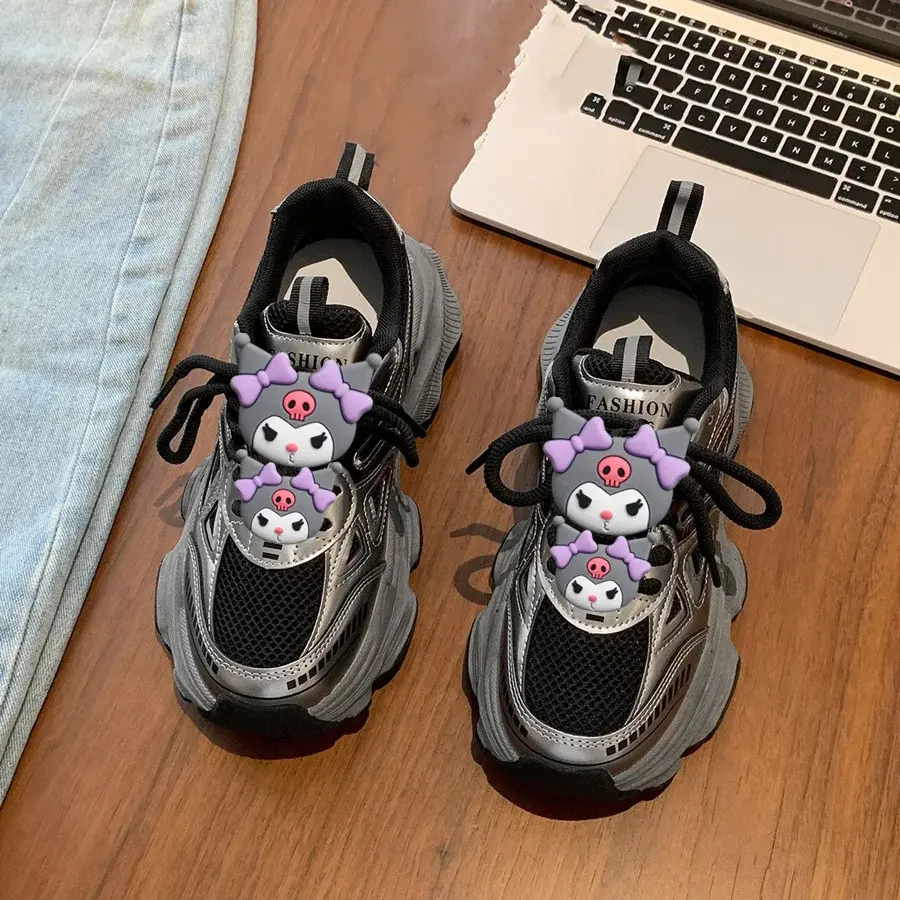 Sanrio hello kitty spring women Summer new dad casual shoes kuromi fashion casual sneakers my melody platform mesh running shoes