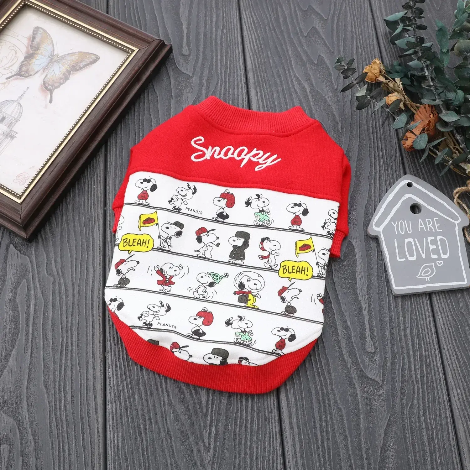 Snoopy Autumn and Winter Cartoon Pet Dog Clothes coat Dog Clothes New Fleece Warm Dog Two-legged Jacket