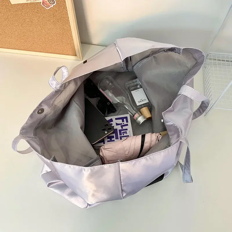 Sanrio hello kitty silver laser tote bag large capacity cute eco-friendly travel storage bag girls big handbag shoulder bag