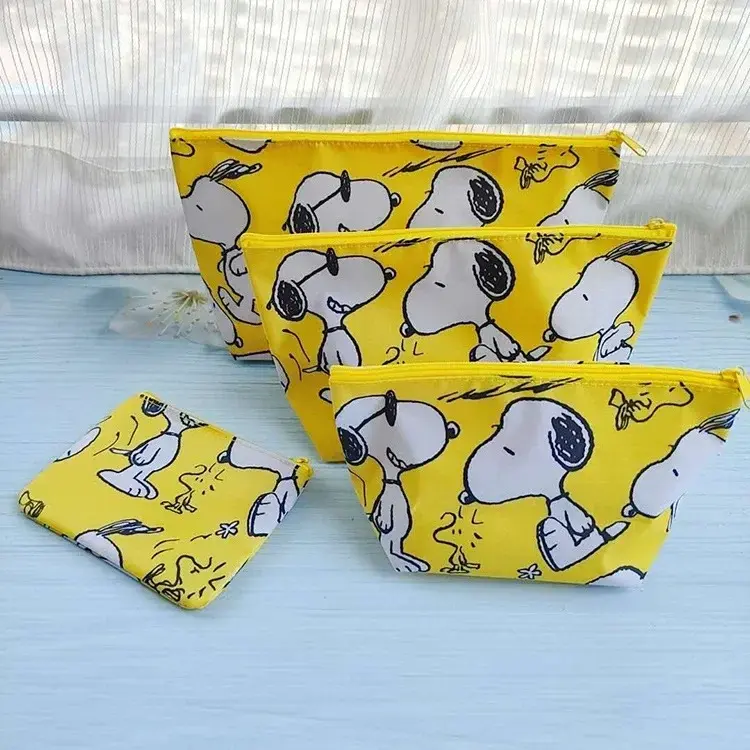 4pcs Cartoon Snoopy Waterproof Cosmetic Bag Cosmetics Travel Classification Storage Bag Waterproof Clutch Coin Purse