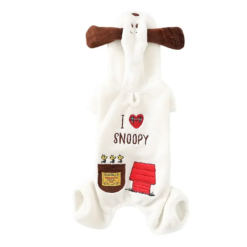Snoopy New embroidery Red Heart Cute Dog Four-legged Clothes Autumn and Winter Pet Clothes Dog Clothes coat