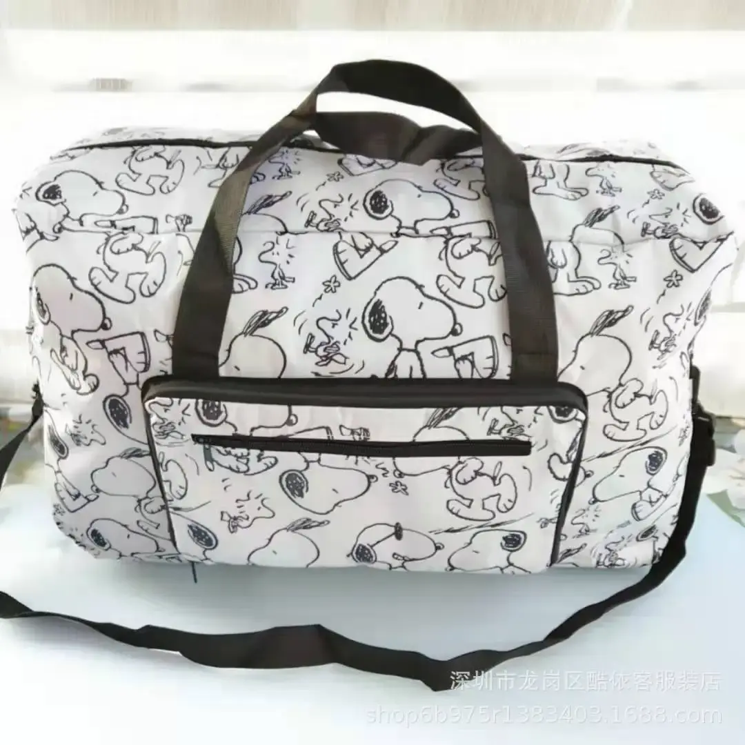 Snoopy convenient foldable travel bag duffel bag can be hung in the luggage tote bag handbag storage bag