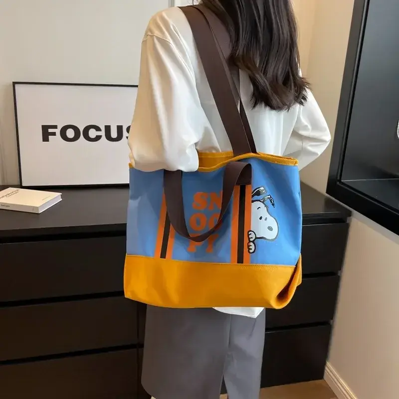 42x28x20cm Mommy Tote Bag Girl Snoopy Cartoon Cute Tote Bag Color Matching Large Capacity women Shoulder Bag