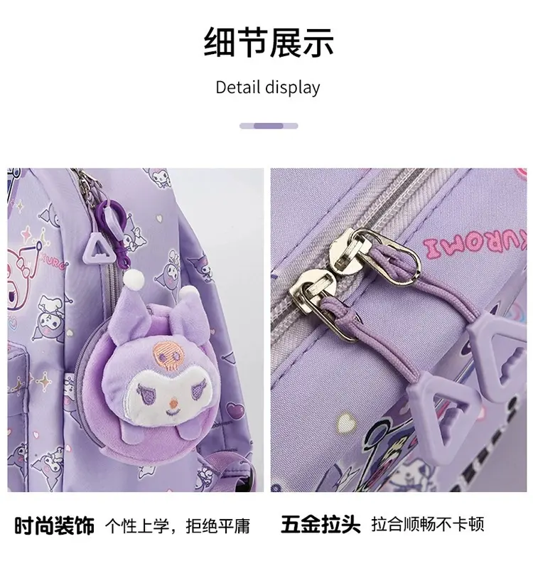 Sanrio hello kitty new children's school bag doll kindergarten kuromi boys and girls nylon backpack cartoon shoulder bag handbag