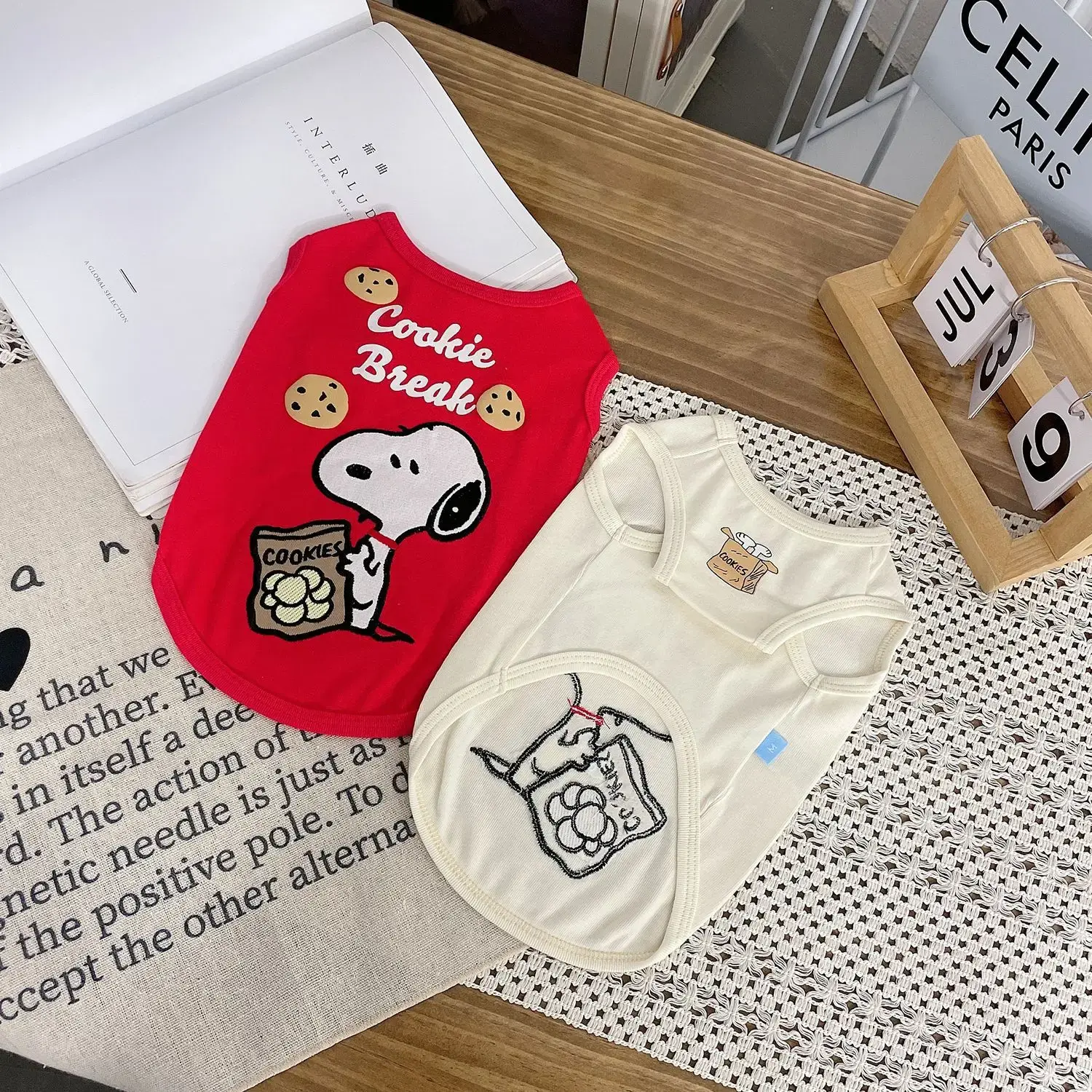 Snoopy Pet Clothes Vest Summer Dog T-Shirt Short Sleeve Dog Clothes Pet Vest Biscuit Puppy