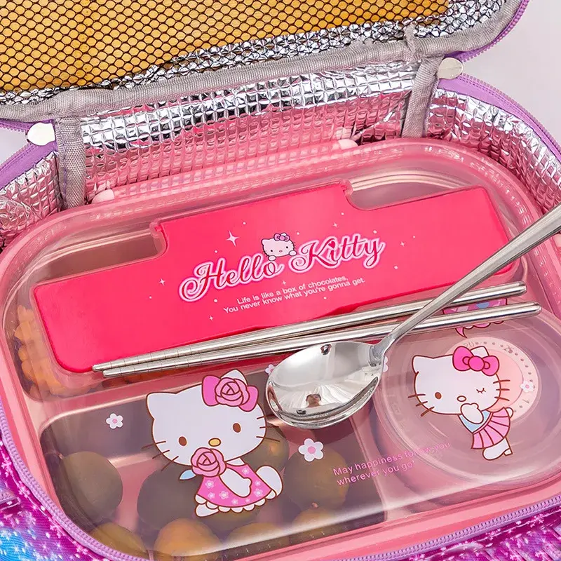 Sanrio hello kitty student insulated lunch box bag kuromi boys and girls children tote cartoon lunch Bento bag handbag
