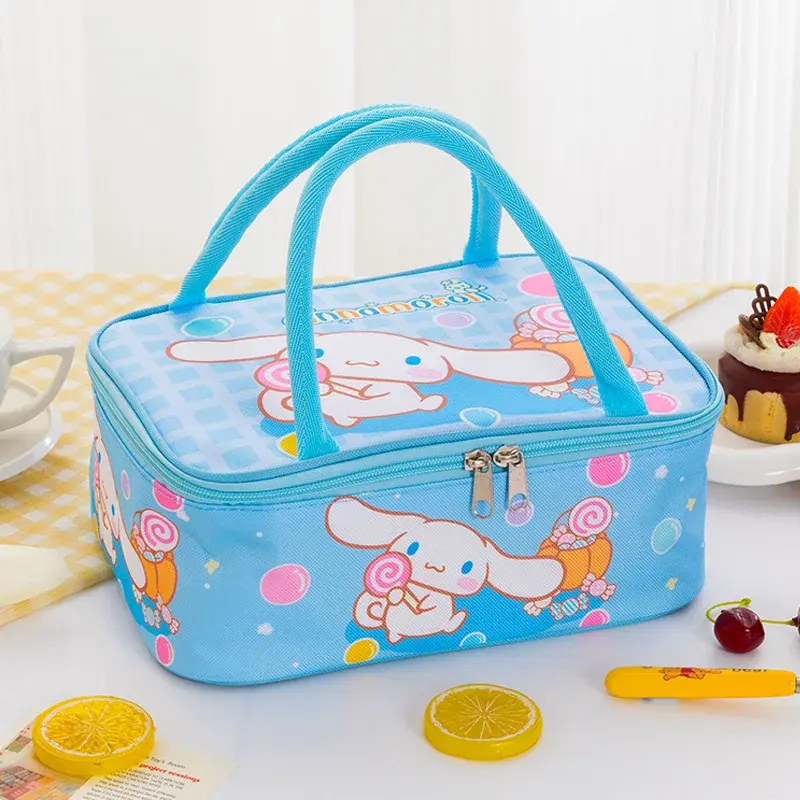 Sanrio hello kitty student insulated lunch box bag kuromi boys and girls children tote cartoon lunch Bento bag handbag