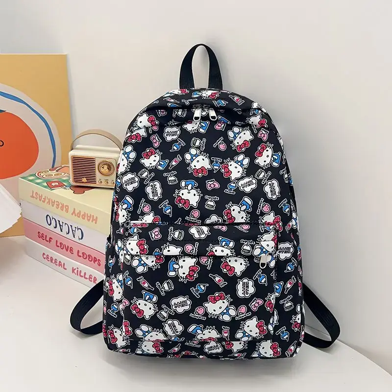 Sanrio hello kitty Student Schoolbag Large Capacity Backpack Y2K Graffiti Boys and Girls Travel Bag Handbag shoulder bag