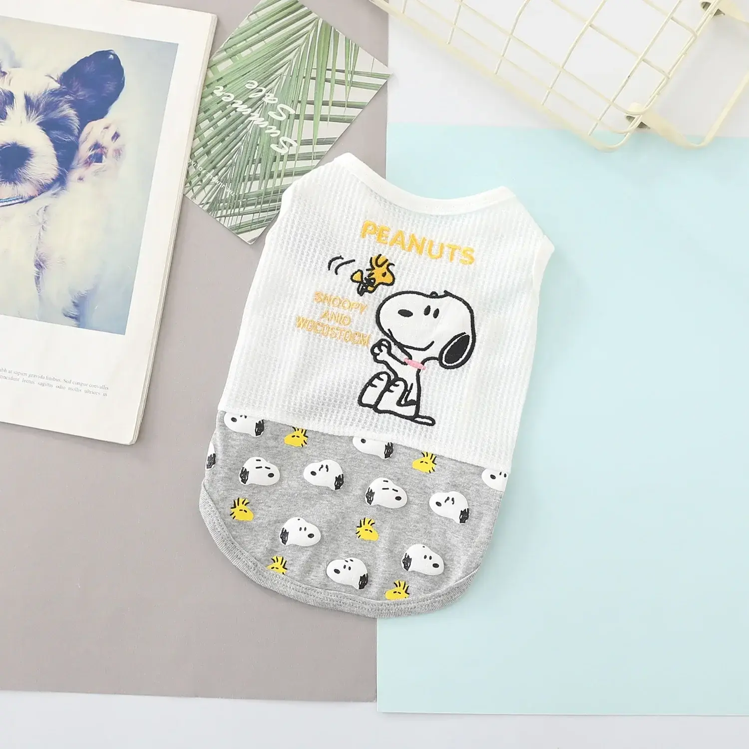 Snoopy Spring Summer Short Sleeve T-Shirt Pet Clothes Cartoon Cute Dog Clothes Pet Vest