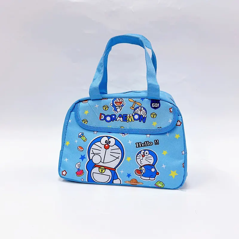 Doraemon Student Thermal Lunch Box Bag Boys and Girls Bento Bag Large Capacity Handbag Lunch box with Meal Bag