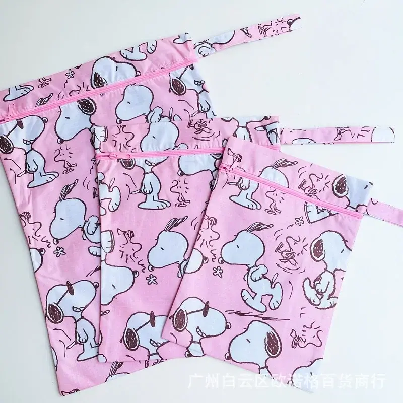 3pcs Snoopy Document bag Waterproof underwear Sock HandbagTravel  packing bag Baby bottle Diaper towel Storage bag