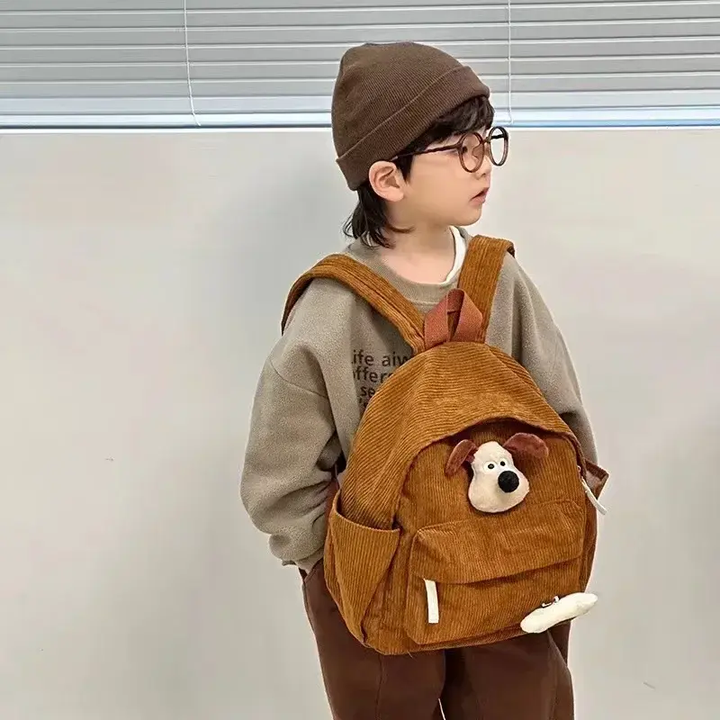 Snoopy's New Backpack Cute Kindergarten Schoolbag Cartoon Boys and Girls Shoulder Bag Corduroy handbag
