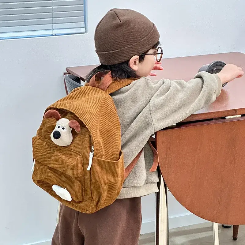 Snoopy's New Backpack Cute Kindergarten Schoolbag Cartoon Boys and Girls Shoulder Bag Corduroy handbag