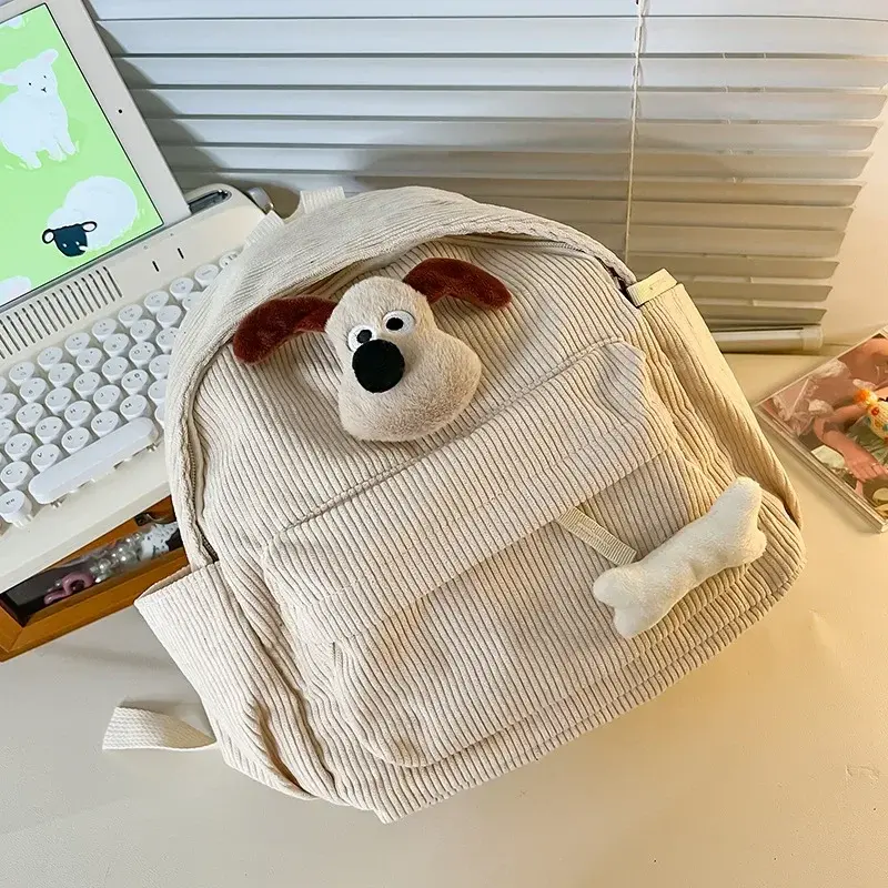 Snoopy's New Backpack Cute Kindergarten Schoolbag Cartoon Boys and Girls Shoulder Bag Corduroy handbag