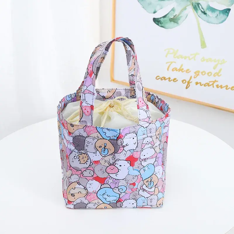 Doraemon girl boy handbag  drawstring lunch box bag new insulation bag foil cold storage bag cartoon