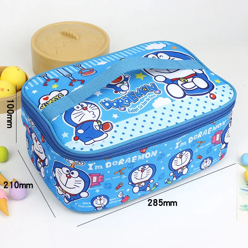 Doraemon girl boy handbag lunch box bag cartoon insulation bag student with meal outdoor travel picnic insulation lunch box bag