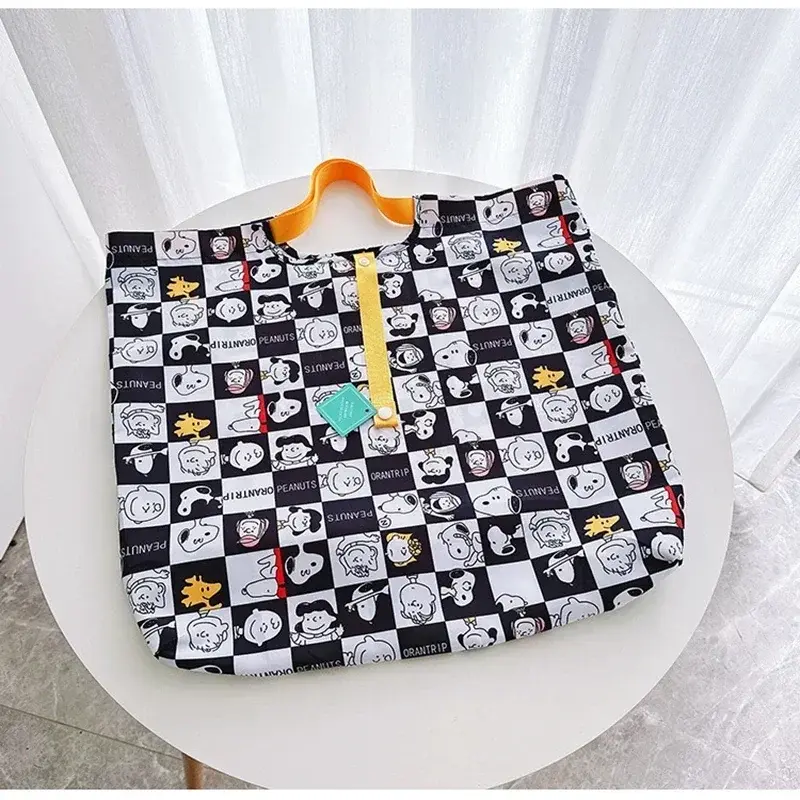 Cartoon Cute Light Large Capacity Women's Shoulder Bag 47x42x6cm Snoopy Japanese Foldable Environmental Shopping Bag