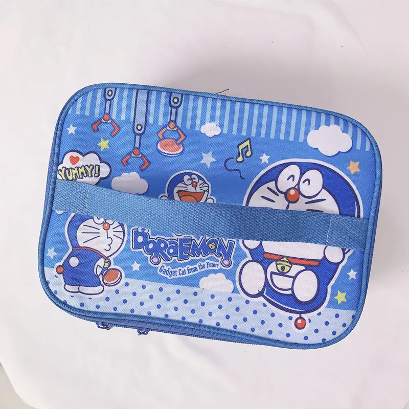 Doraemon girl boy handbag lunch box bag cartoon insulation bag student with meal outdoor travel picnic insulation lunch box bag