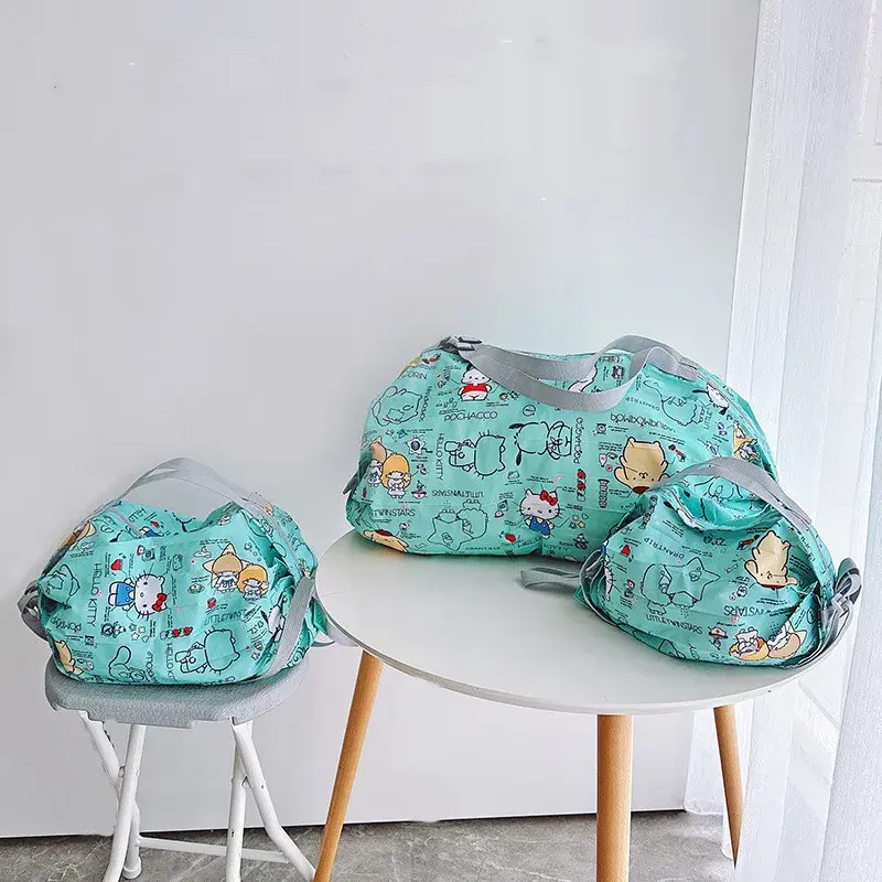 Sanrio hello kitty with snap cute eco-friendly storage shopping bag travel business ultralight shoulder bag kuromi handbag tote