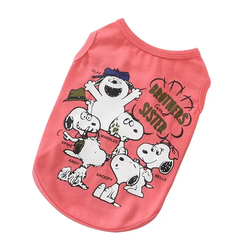 Dog Clothes Cartoon Pet Vest Snoopy Spring/Summer 2023 New Pet Clothes T-Shirt Vest Breathable Pet Clothes
