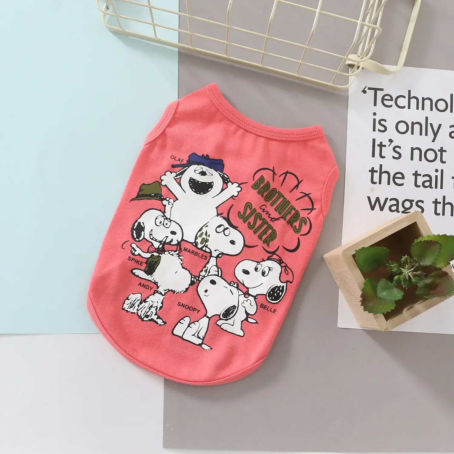 Dog Clothes Cartoon Pet Vest Snoopy Spring/Summer 2023 New Pet Clothes T-Shirt Vest Breathable Pet Clothes