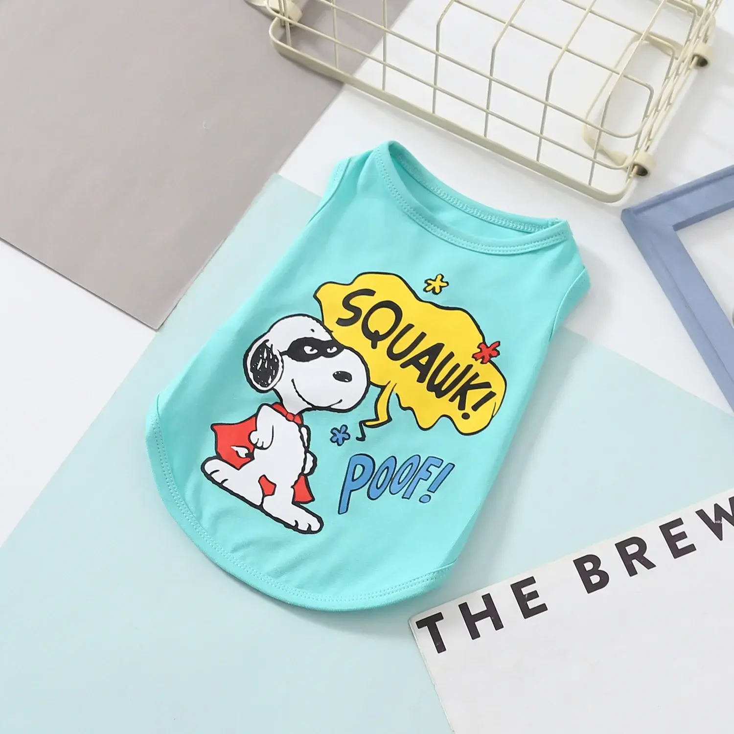 Snoopy Summer Pet Clothes Fashion Cartoon Pet Vest Fashion Sweat-Absorbing Dog T-Shirt Coats Dog Clothes